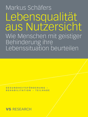 cover image of Lebensqualität aus Nutzersicht
